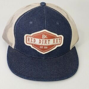 Red Dirt Hat Co Rusted Buckle Navy Blue Denim Cap Snapback Cap Hat